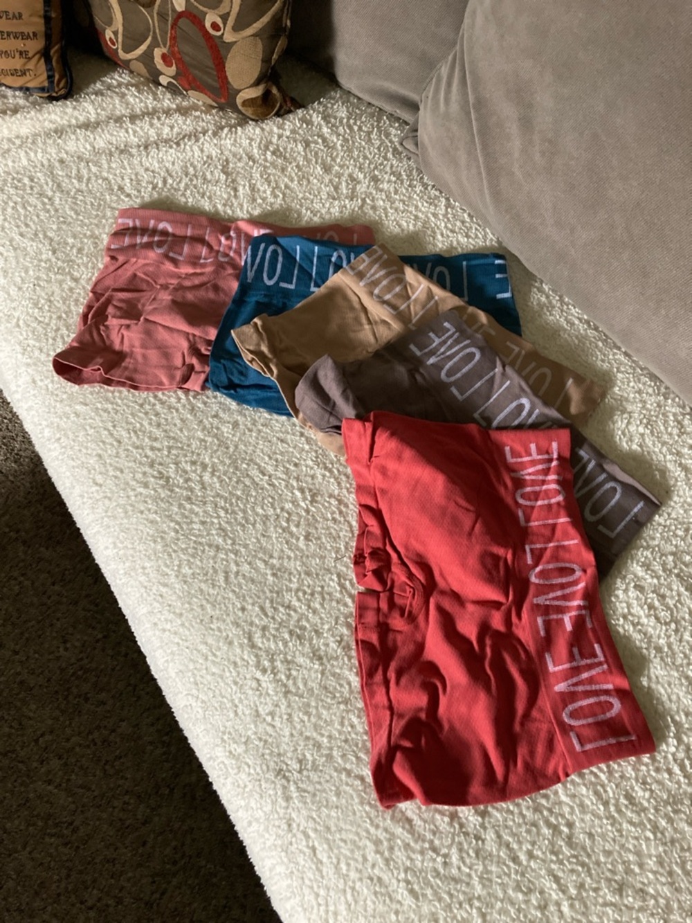Love Women's Seamless Hipster Set - Red, Teal, Tan, Brown, Mauve